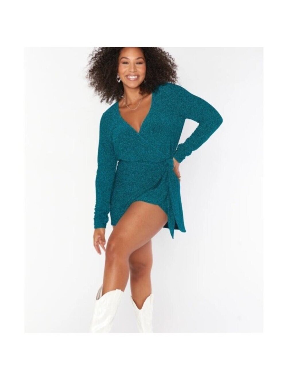Show Me Your Mumu Stage Skort Dress Green Sparkly Jasmine Metallic XL